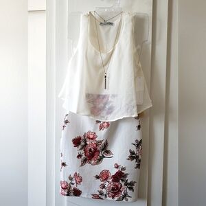 3/$20 Almost Famous Floral White Dress